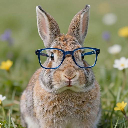 Playful Rabbit in Blue Glasses