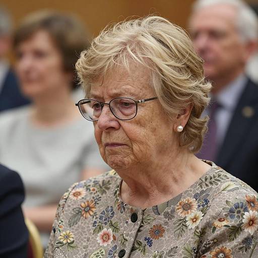 Elderly Woman in Floral Blouse