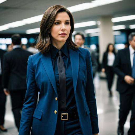 Professional Woman in Blue Business Suit