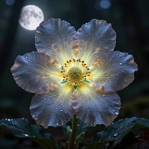 Mystical Bioluminescent Flower Close-Up