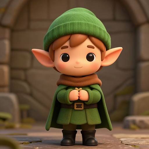 Cute 3D Young Elf Boy Illustration