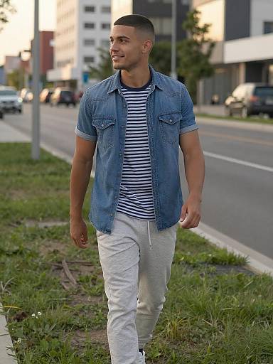 Candid Golden Hour Denim Street Style