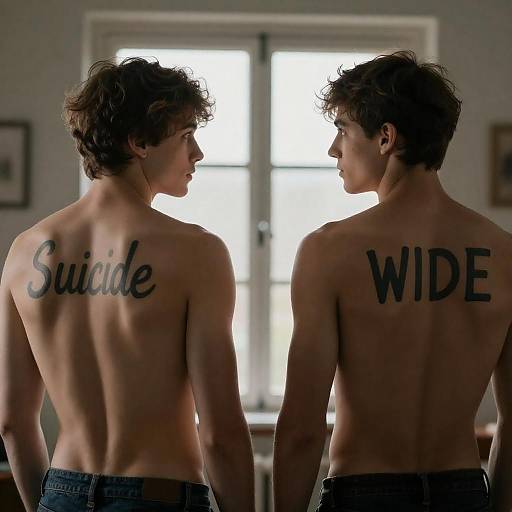 Intense Contrast: Two Young Men Portrait