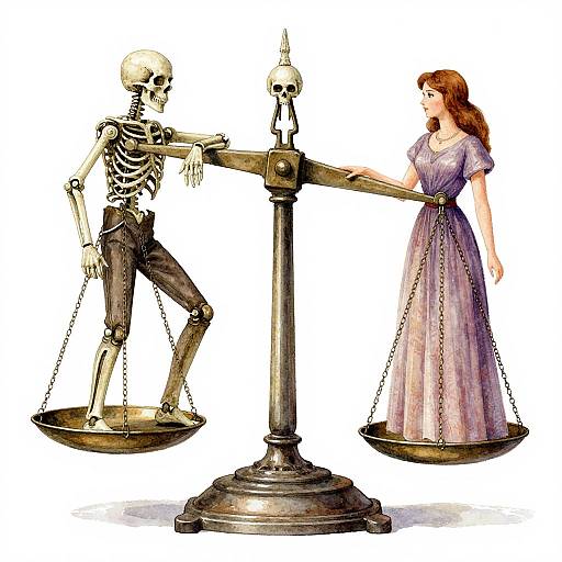 Antique Scales Balancing Man and Woman