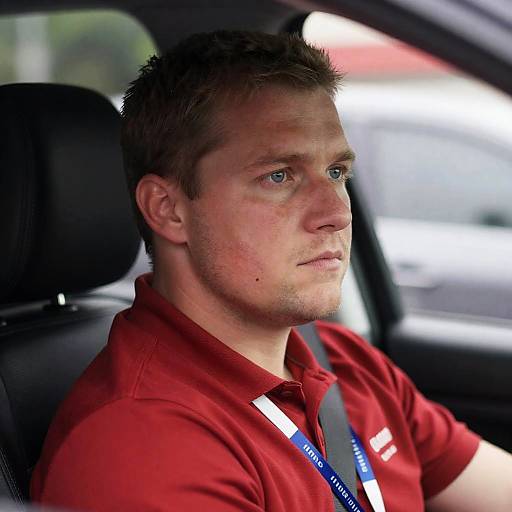 Caucasian Man in Car Portrait