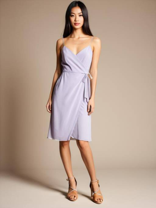 Chic Lavender Dress with Block Heels