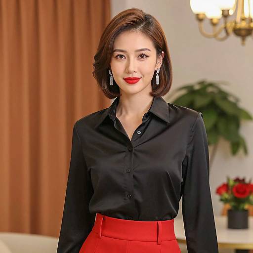 Elegant Black Party Wear Blouse Portrait