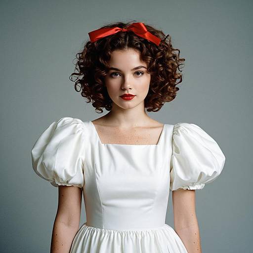 Elegant Solo Girl in White Dress