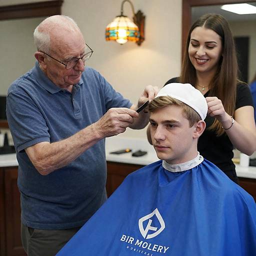 Charming Barbershop Scene with Generations