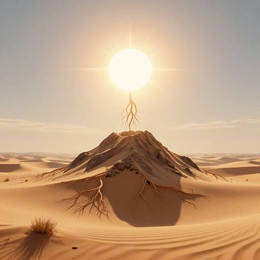 Surreal Inverted Mountain Desert