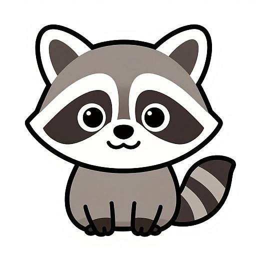 Cute Cartoon Raccoon Sticker