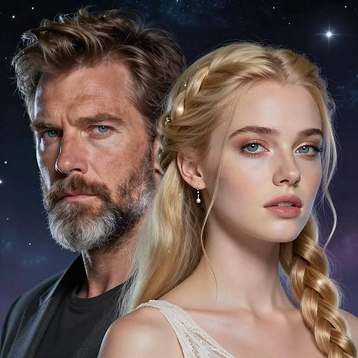 Celestial Portrait of Man and Woman