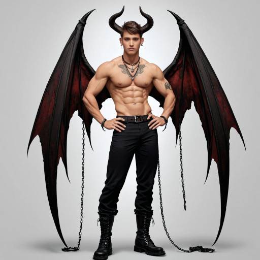 Demonic Warrior: Toned Male with Wings Demonic Warrior: Toned Male with Wings