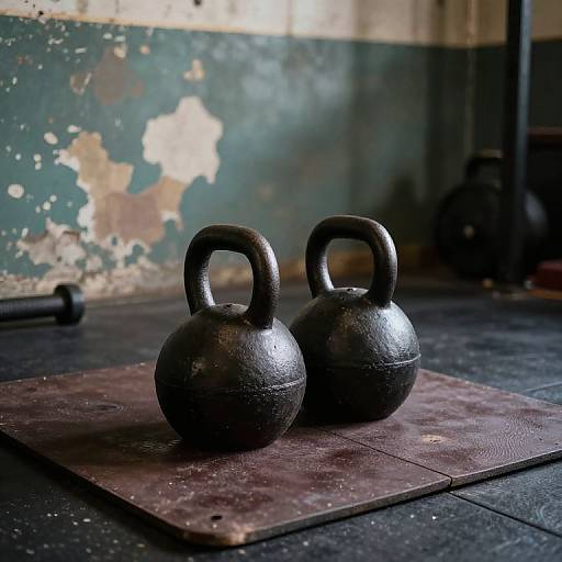Vintage Cast Iron Dumbbell Scene