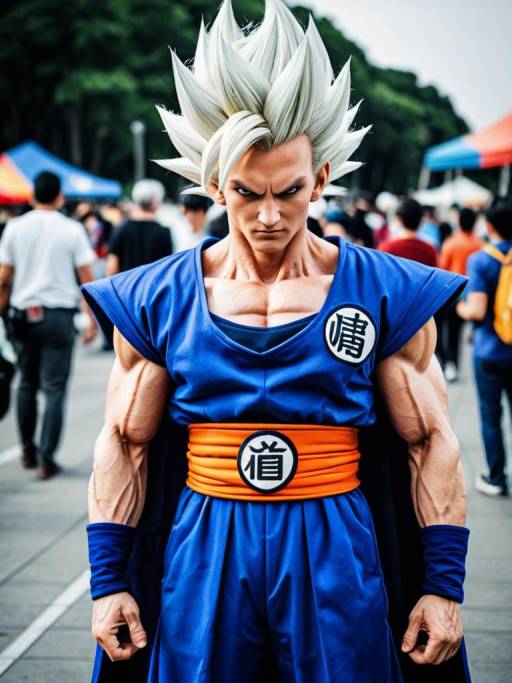 Photorealistic Saiyan Cosplay Portrait