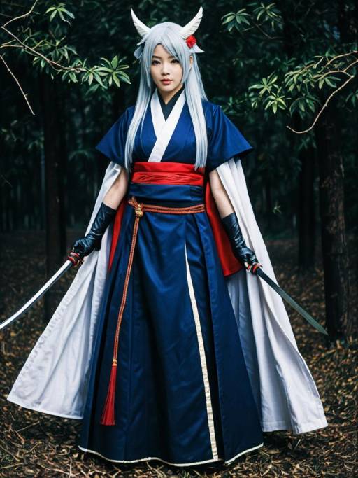 Cosplay Woman in Four Murasame Costume