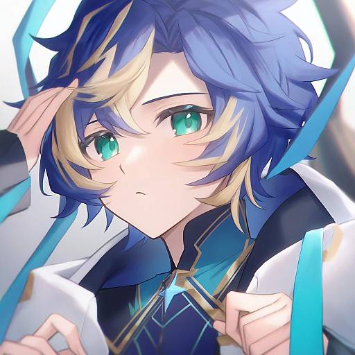 Illustration of Astel leda, holostars in the style of Coyucom