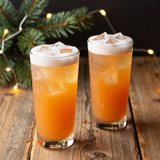Festive Orange Cocktails on Rustic Table