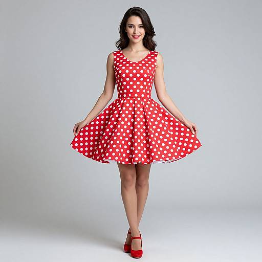 Woman in Red Polka Dot Dress