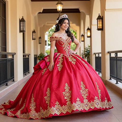 Elegant Quinceañera in Vibrant Gown