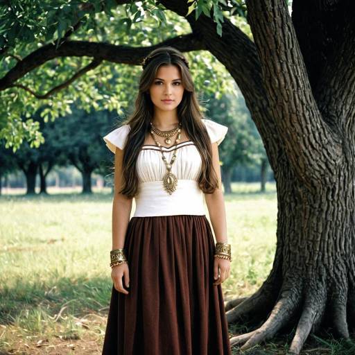 Elegant Roman Girl in Nature
