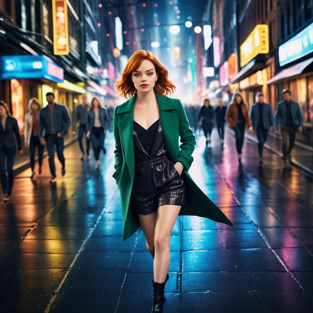 Cinematic Night Walk with Emma Stone