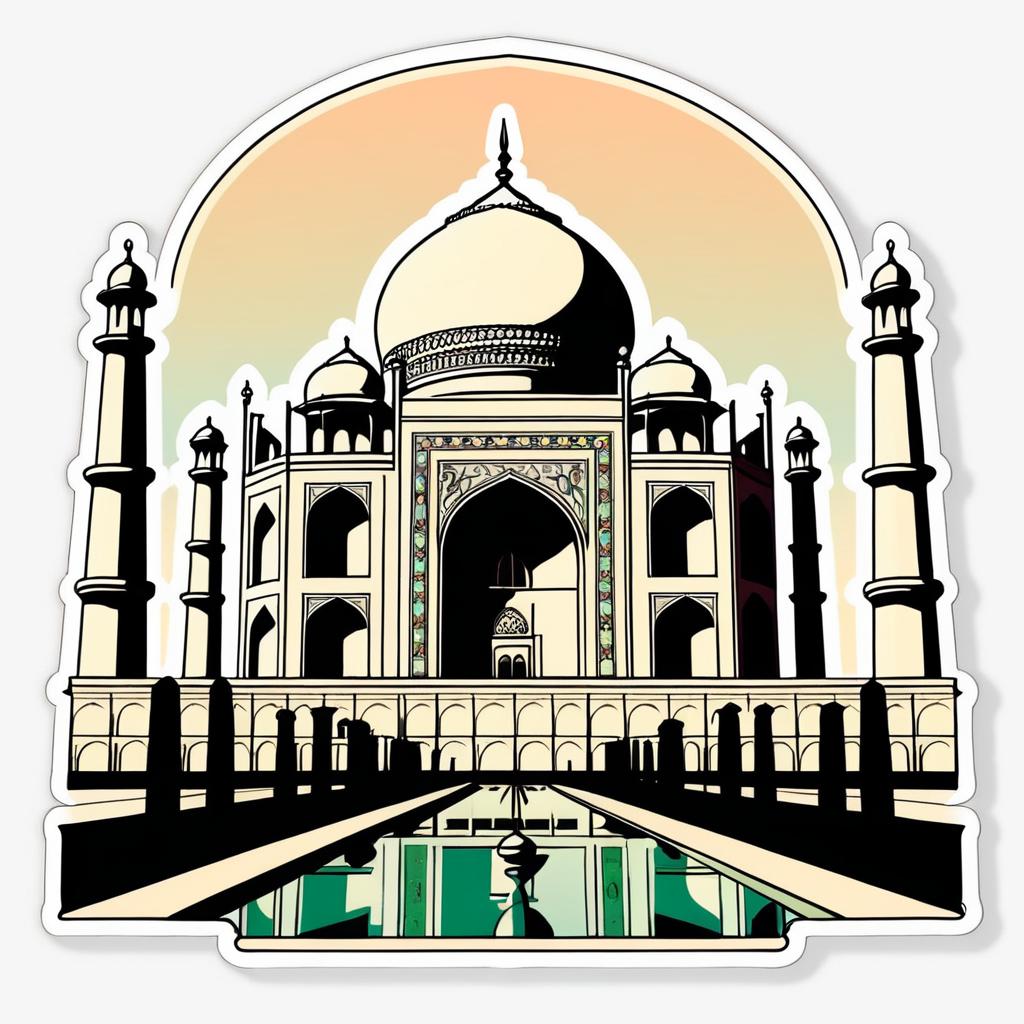 Vintage Sticker of the Taj Mahal