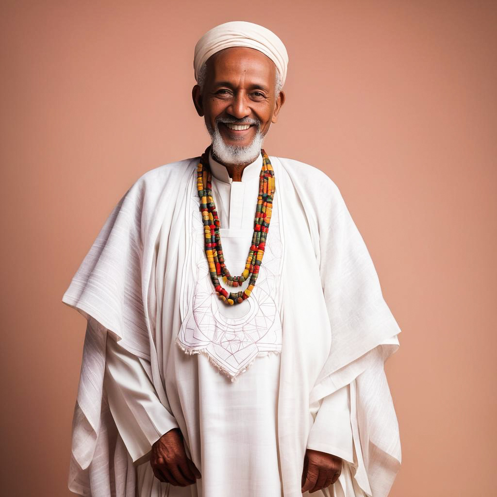 Elderly Ethiopian Man in Traditional Attire