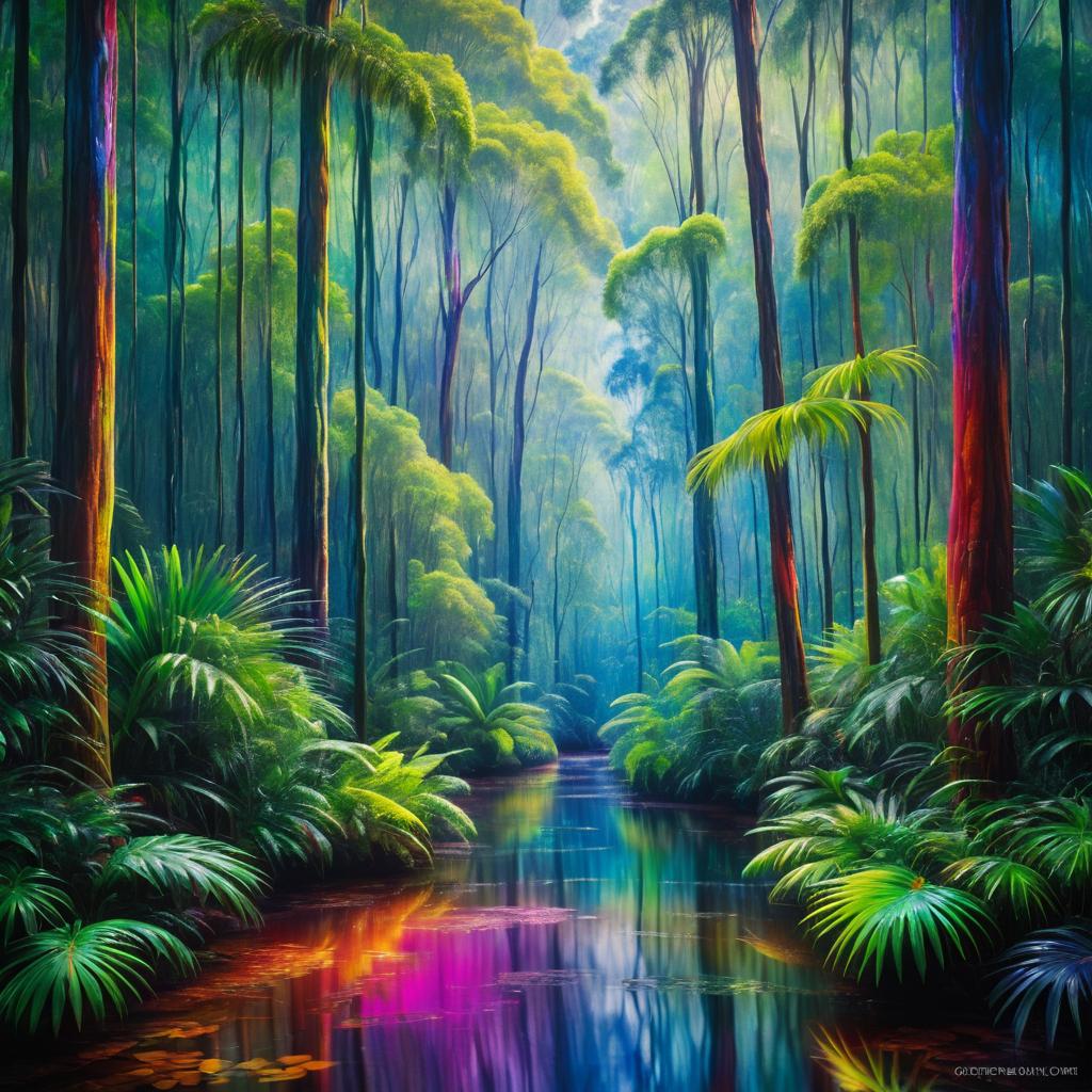 Monet-Inspired Vibrant Australian Rainforest