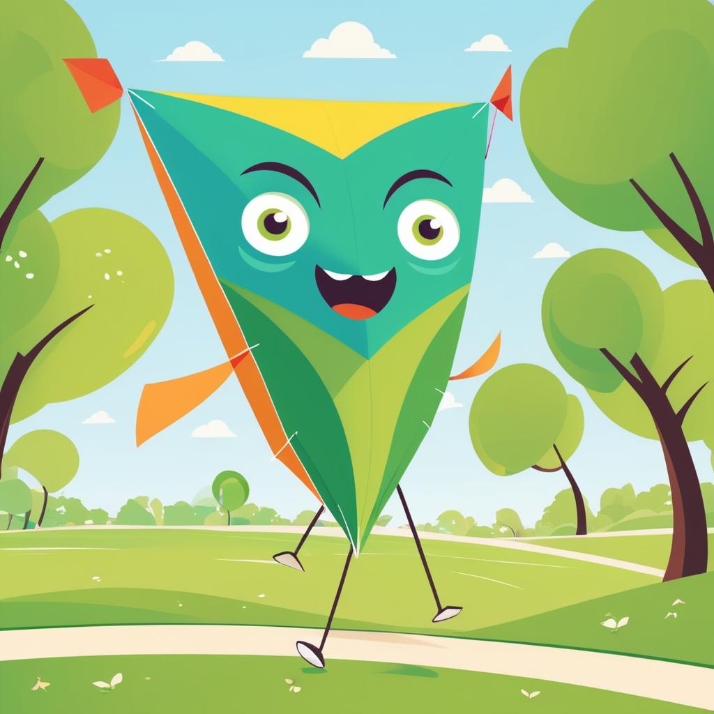 Whimsical Kite Character in a Park