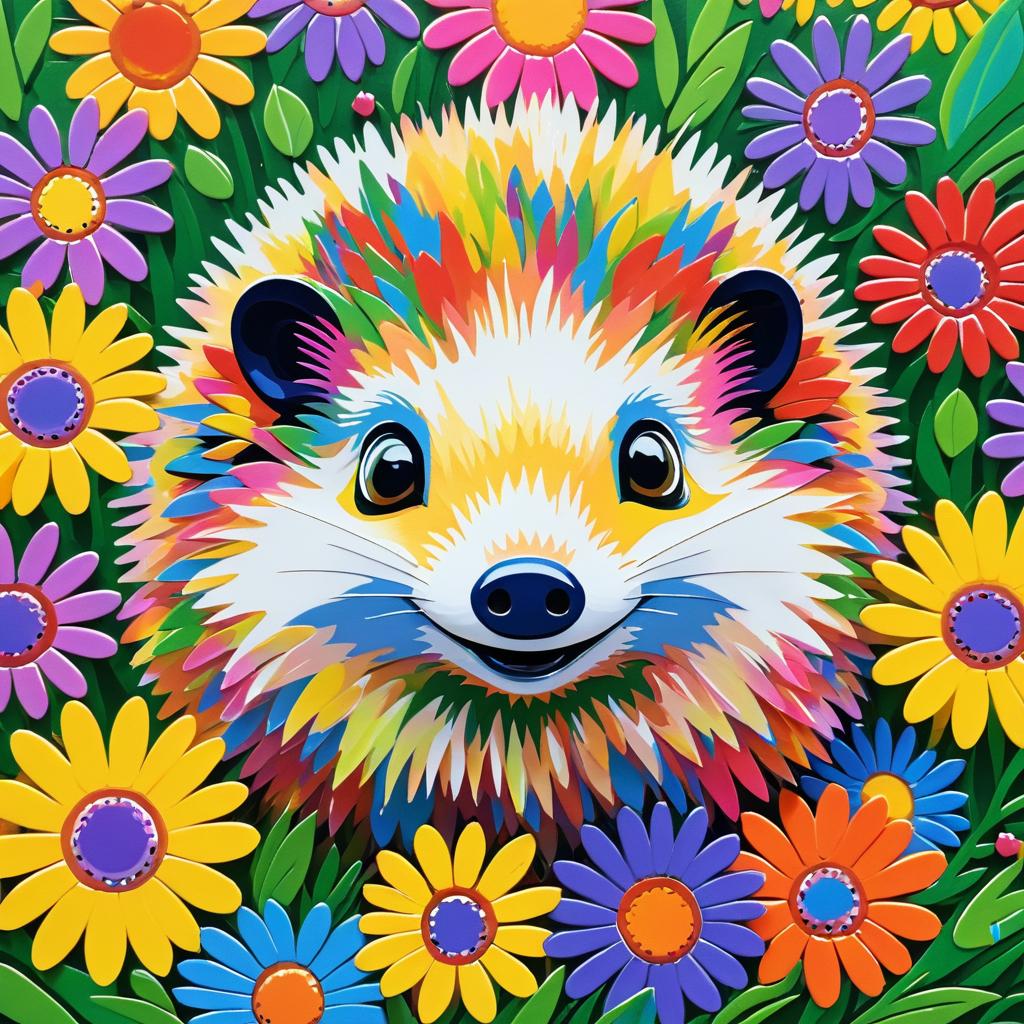 Vibrant Hedgehog Pop Art Portrait