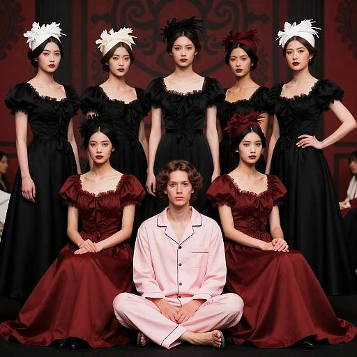 Victorian Fashion Show with Elaborate Attire