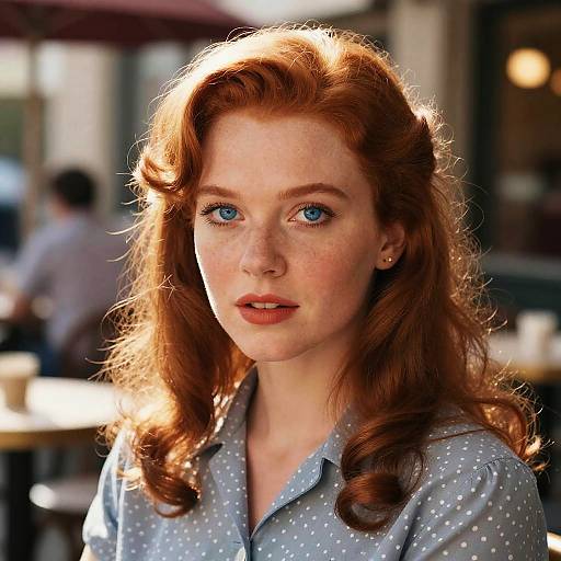 1950s Vintage Redhead at Café