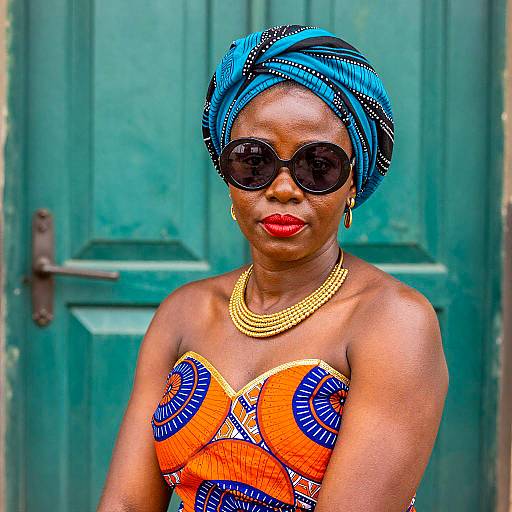 Elegant African Woman in Vibrant Attire