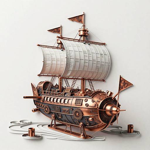 Steampunk Airship Paper Quilling Art
