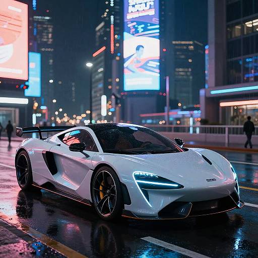 Futuristic Neon Cyberpunk Sports Car