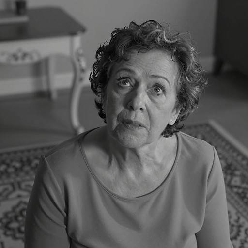 Concerned Older Woman Looking Up