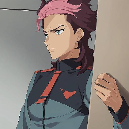 Illustration of Guel jeturk, gundam in the style of Muririn