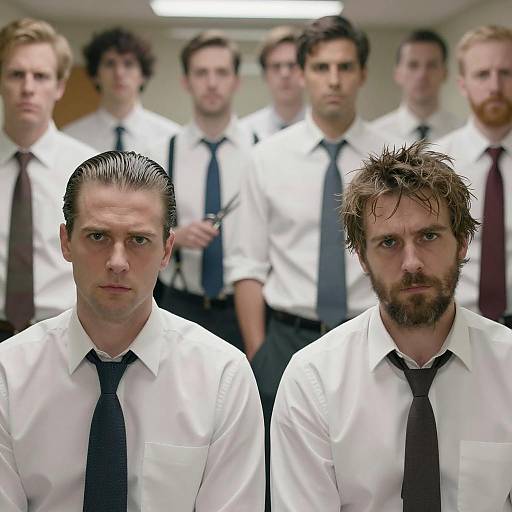 Stylish Men in Intense Atmosphere