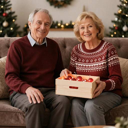 Cozy Christmas Moments with Elderly Couple