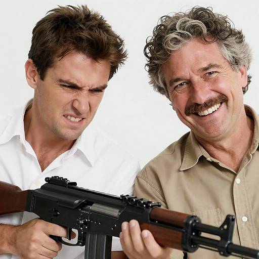 Dramatic Portrait of Two Contrasting Men