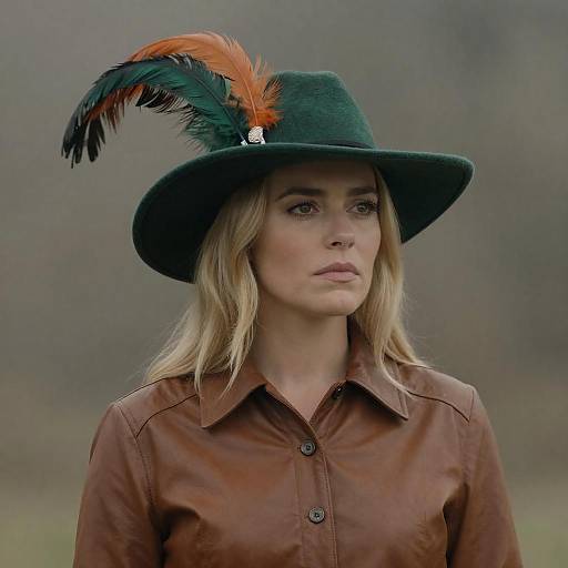 Elegance in Feathered Fashion Portrait