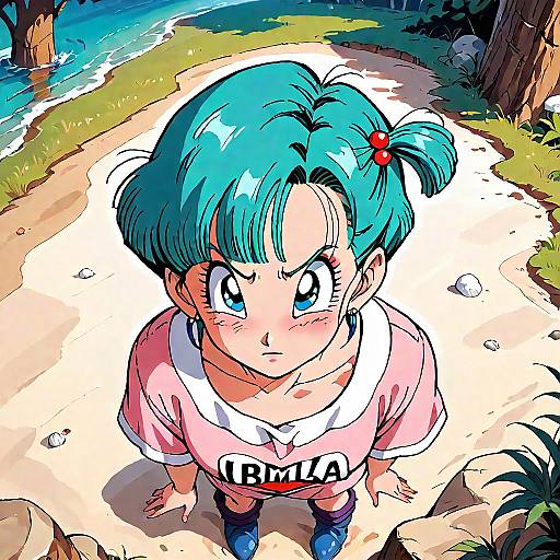 Retro 90s Anime Girl Outdoors