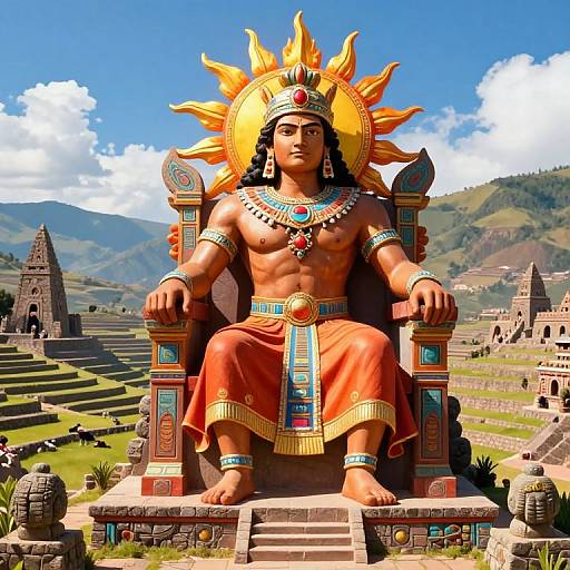 Inti, Majestic Sun God on Throne