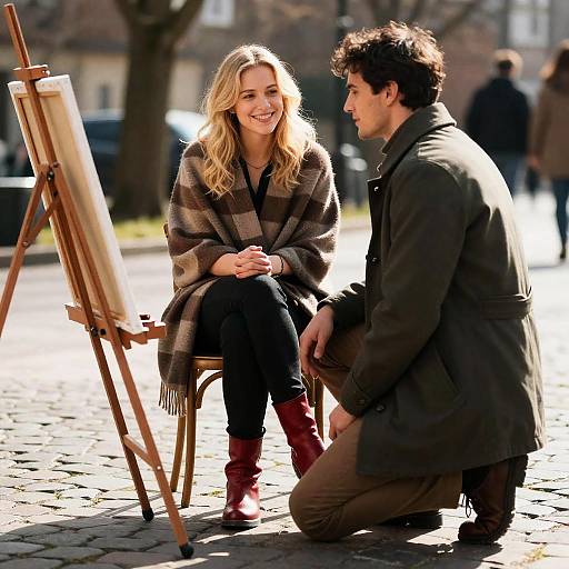 Charming Outdoor Scene with Couple