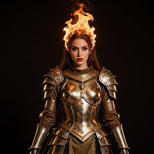 Fiery Armored Woman Warrior