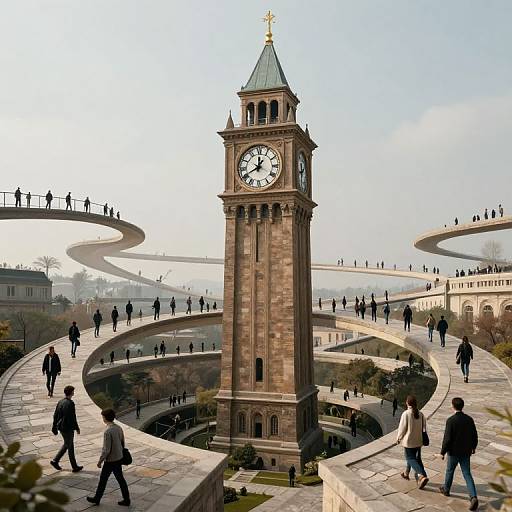 Surreal Clock Tower and Infinite Paths