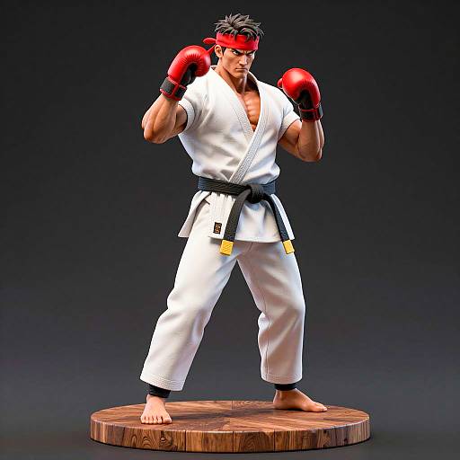 Dynamic Martial Arts Statue Display