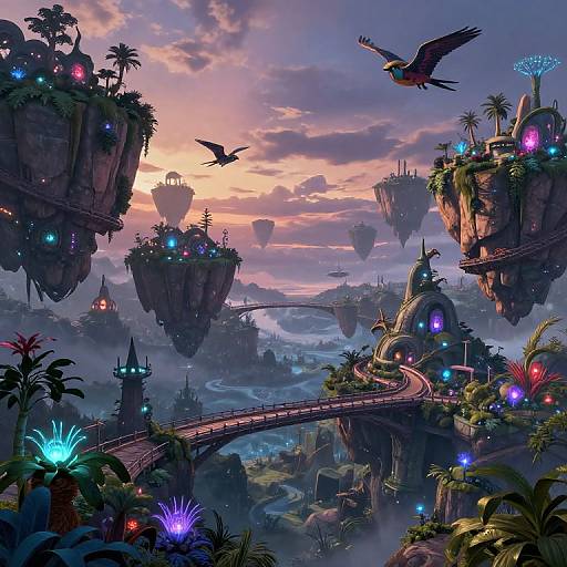 Alien Landscape with Floating Islands