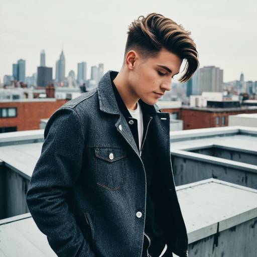 Young Man with Taper Cut on Rooftop
